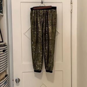 Anthropologie Sequin Joggers